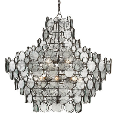 Currey & Co. Galahad Large Recycled Glass Chandelier 9520