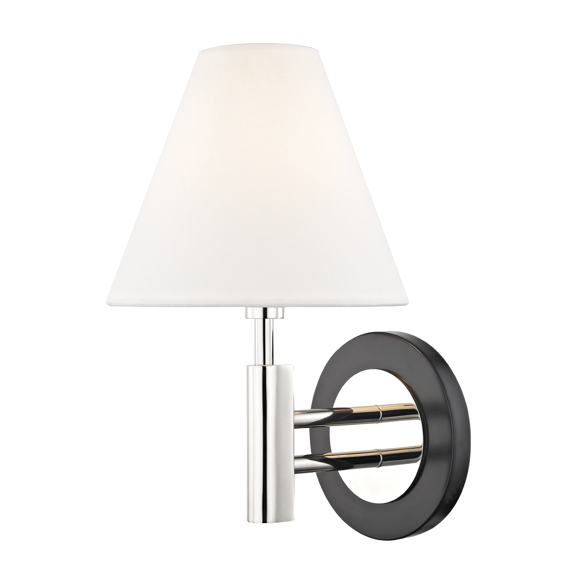 Mitzi 1 Light Wall Sconce in Polished Nickel/Black H264101-PN/BK