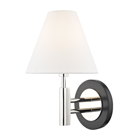 Mitzi 1 Light Wall Sconce in Polished Nickel/Black H264101-PN/BK