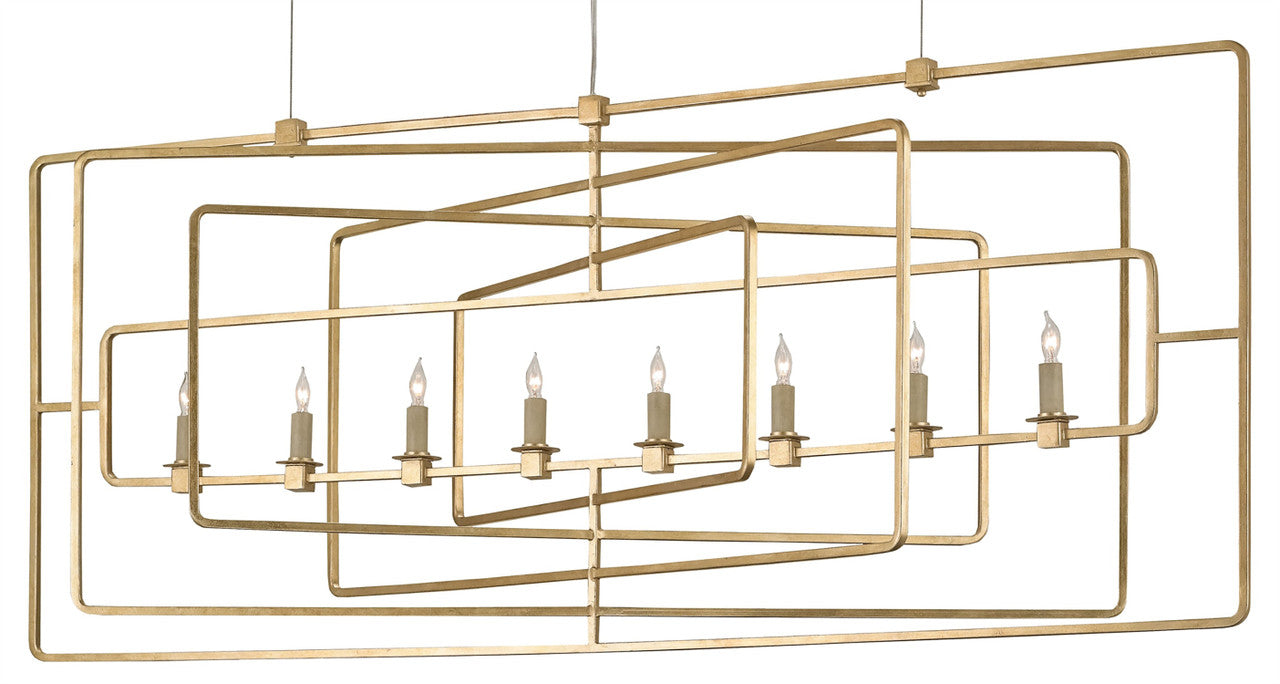 Currey & Co. Metro Gold Rectangular Chandelier 9542