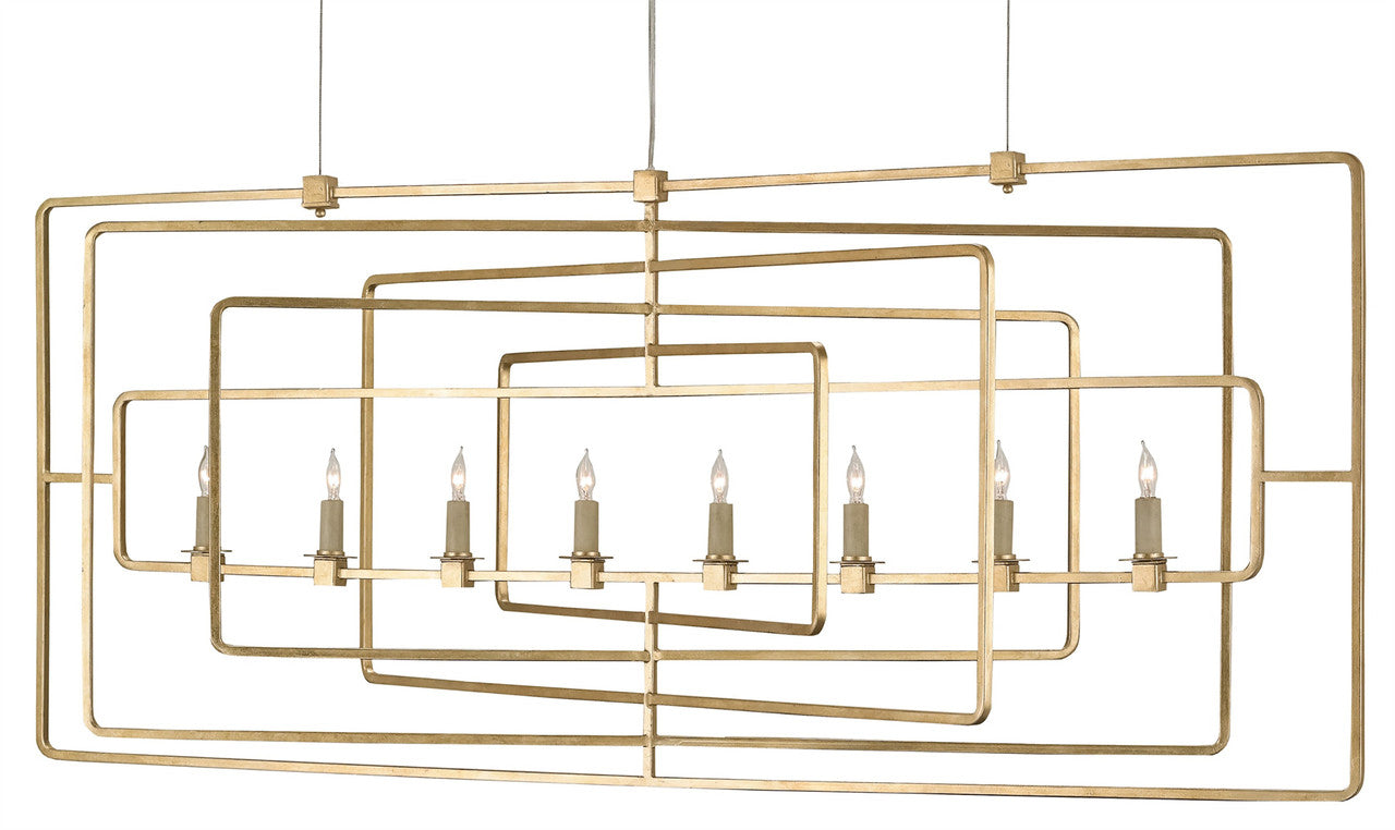 Currey & Co. Metro Gold Rectangular Chandelier 9542