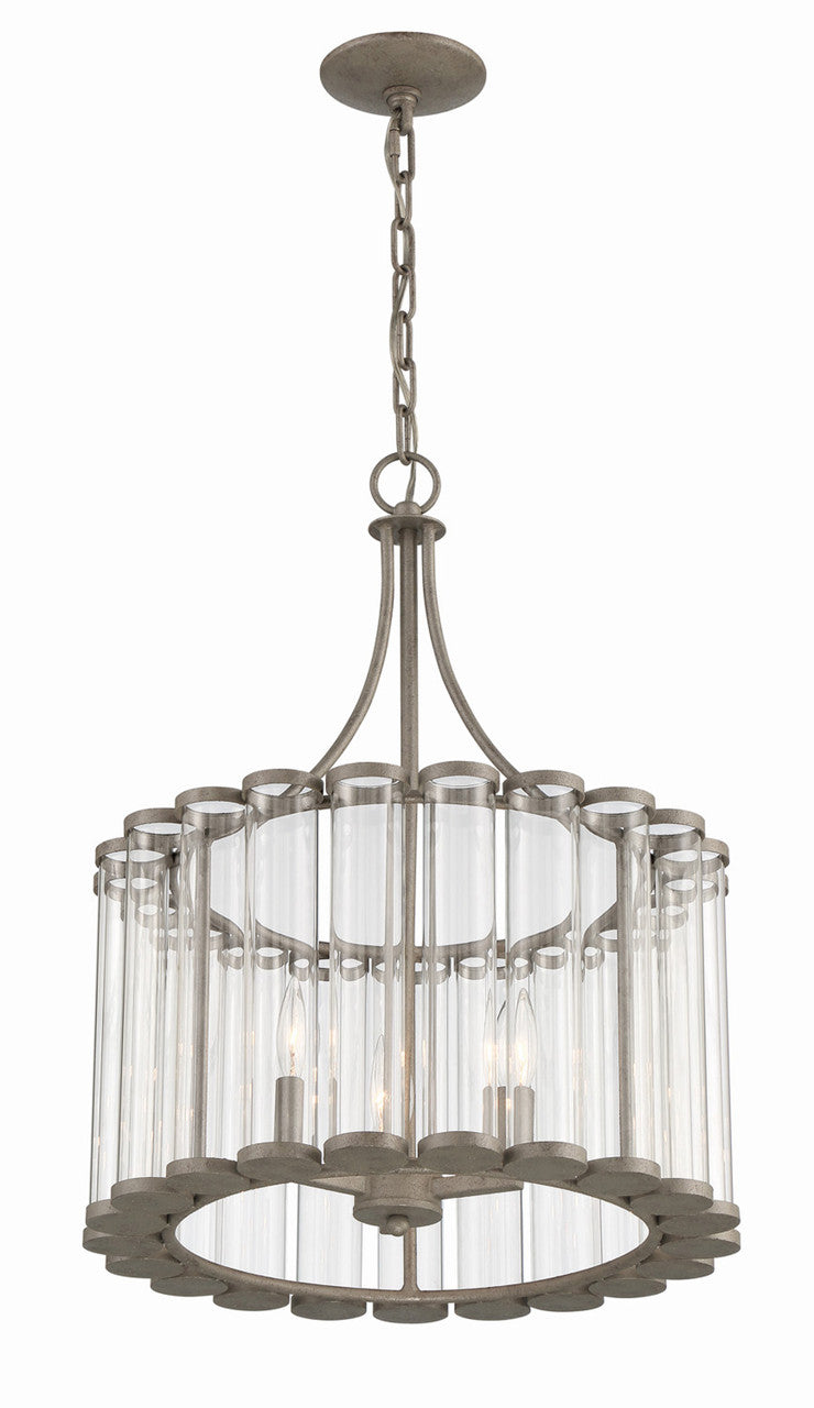 Lumanity Lighting Bridgewater 3-Light Glass Statement Chandelier in Light Sand Mercury  L090-0030