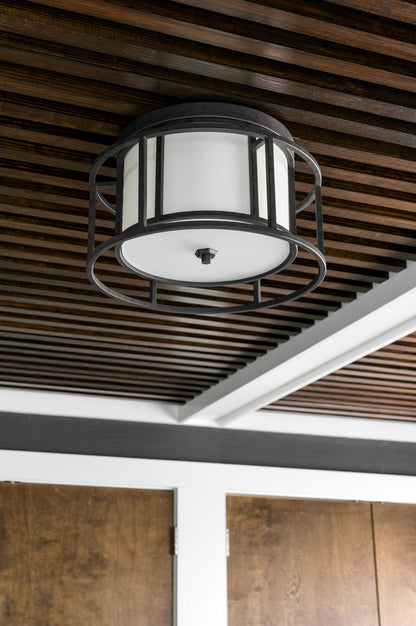 Crystorama Brian Patrick Flynn for Crystorama Hulton 2 Light Matte Black Ceiling Mount 9590-MK