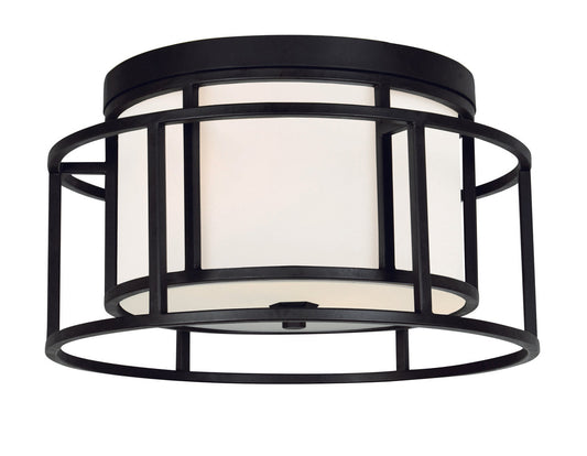 Crystorama Brian Patrick Flynn for Crystorama Hulton 2 Light Matte Black Ceiling Mount 9590-MK