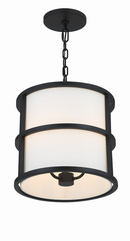 Crystorama Brian Patrick Flynn for Crystorama Hulton 3 Light Matte Black Pendant 9593-MK