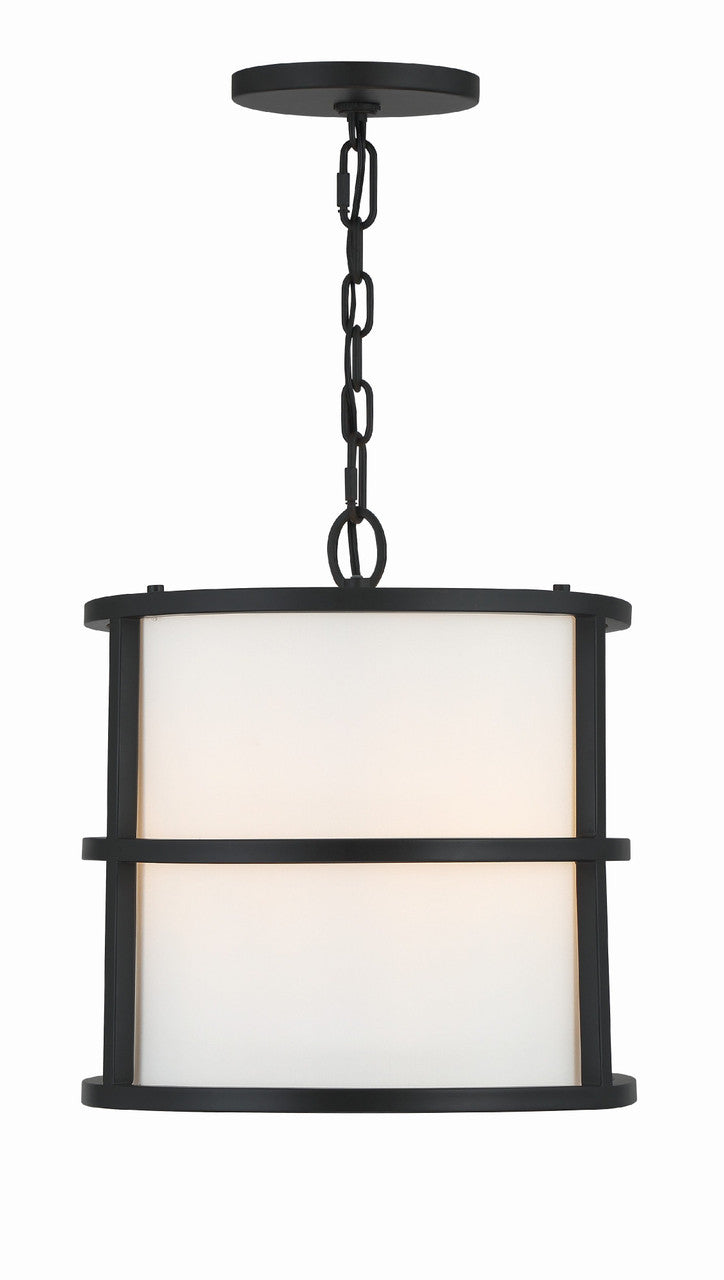 Crystorama Brian Patrick Flynn for Crystorama Hulton 3 Light Matte Black Pendant 9593-MK