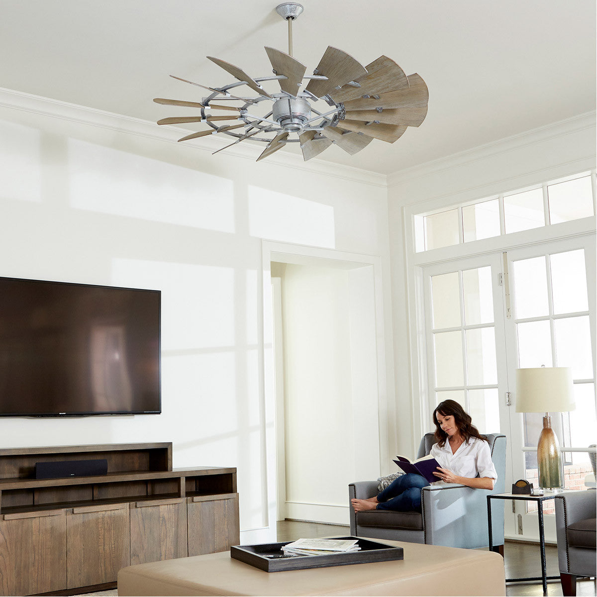 Quorum Windmill Ceiling Fan in Galvanized 96015-9