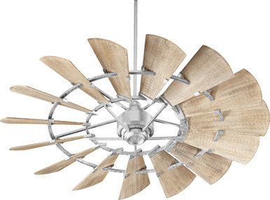 Quorum Windmill Ceiling Fan in Galvanized 96015-9