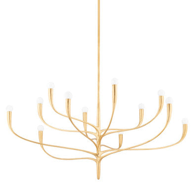 Hudson Valley Lighting Labra Chandelier in Vintage Gold Leaf 9612-VGL