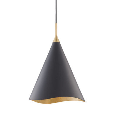 Hudson Valley Lighting Martini Pendant in Gold Leaf/black Combo 9613-GL/BLK