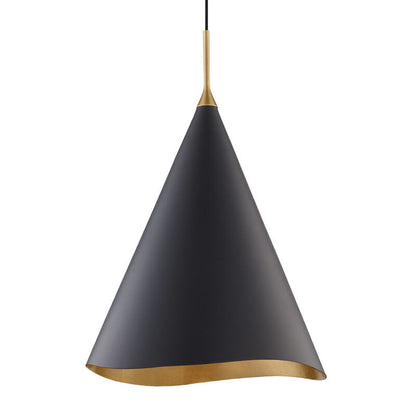 Hudson Valley Lighting Martini Pendant in Gold Leaf/black Combo 9618-GL/BLK