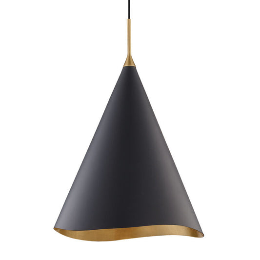 Hudson Valley Lighting Martini Pendant in Gold Leaf/black Combo 9618-GL/BLK