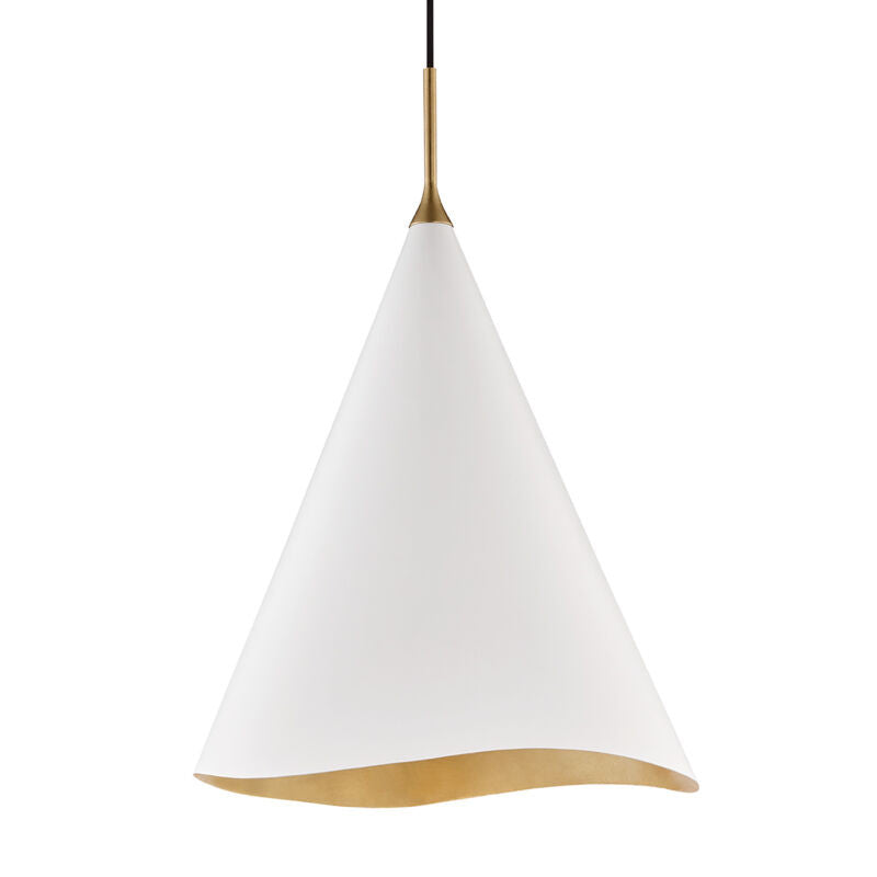 Hudson Valley Lighting Martini Pendant in Gold Leaf/soft Off White Combo 9618-GL/WHT