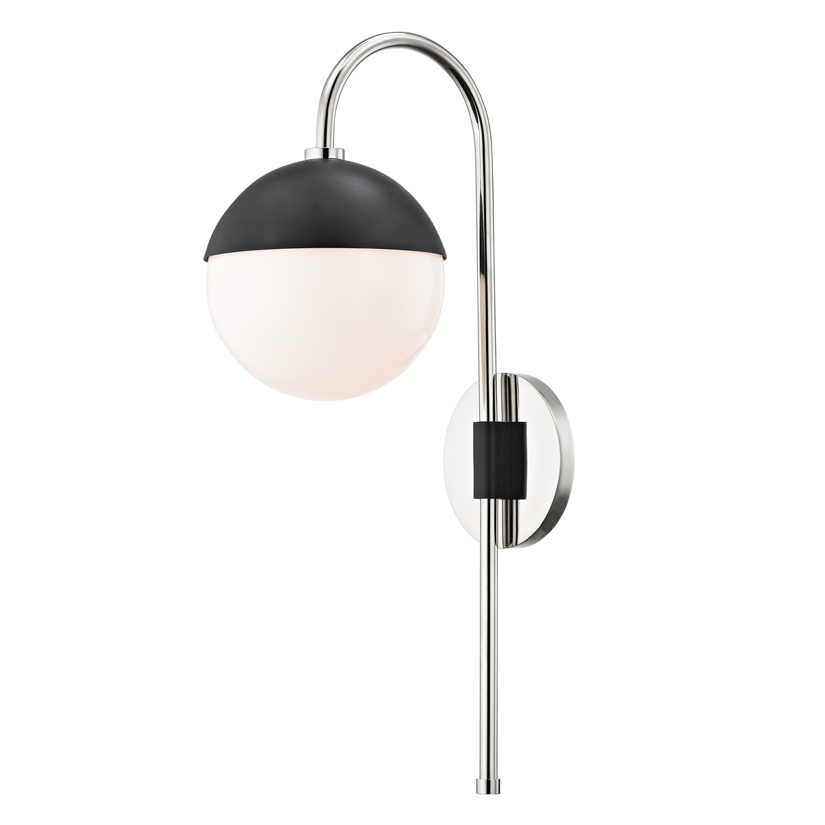 Mitzi 1 Light Plug-in Sconce in Polished Nickel/Black HL249101-PN/BK