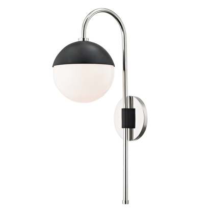 Mitzi 1 Light Plug-in Sconce in Polished Nickel/Black HL249101-PN/BK