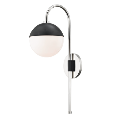 Mitzi 1 Light Plug-in Sconce in Polished Nickel/Black HL249101-PN/BK