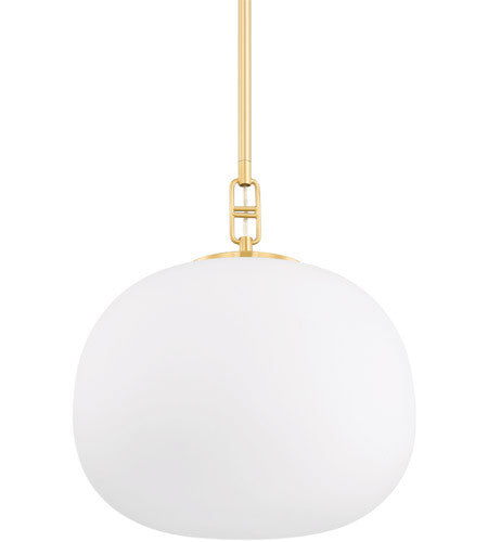 Hudson Valley Lighting Ingels 1 Light Pendant in Aged Brass 9721-AGB