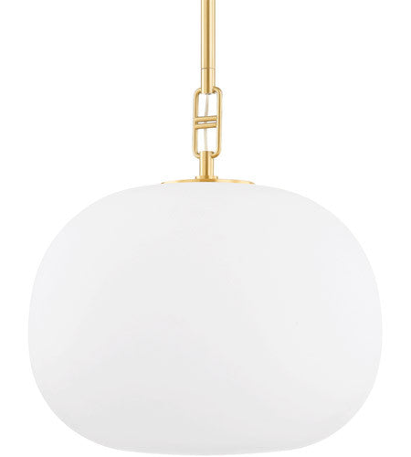 Hudson Valley Lighting Ingels 1 Light Pendant in Aged Brass 9726-AGB