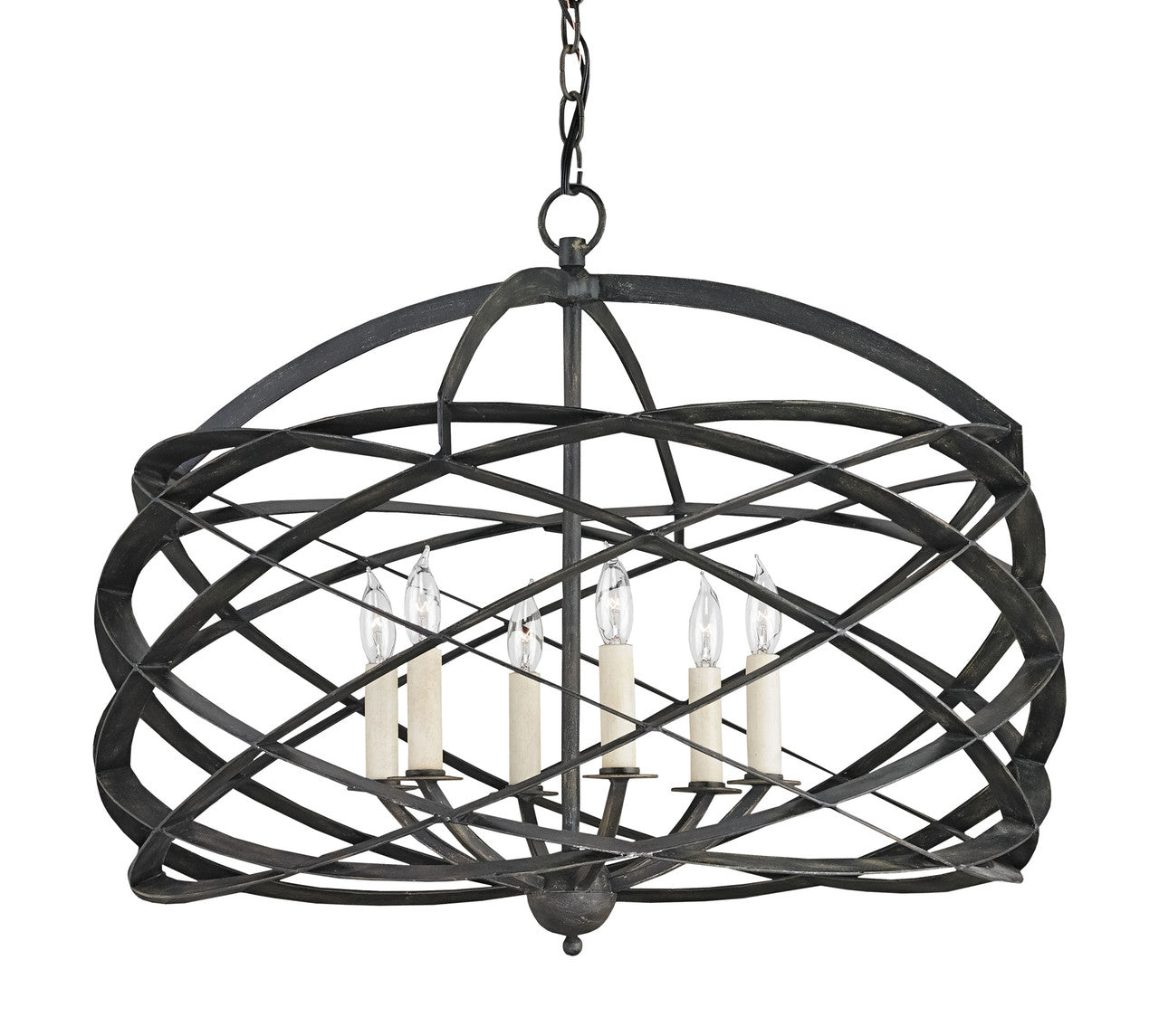 Currey & Co. Horatio Black Chandelier 9729