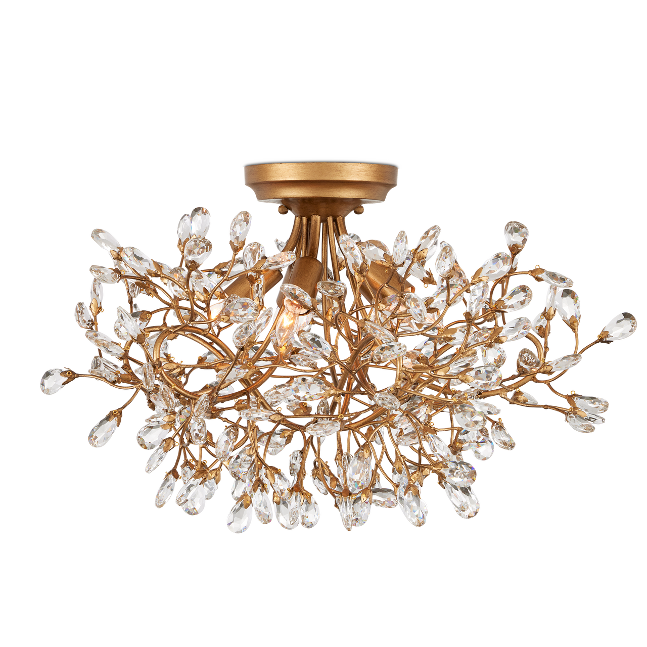 Currey & Co. Crystal Bud 24" 5-Light Semi-Flush Mount 9000-1123