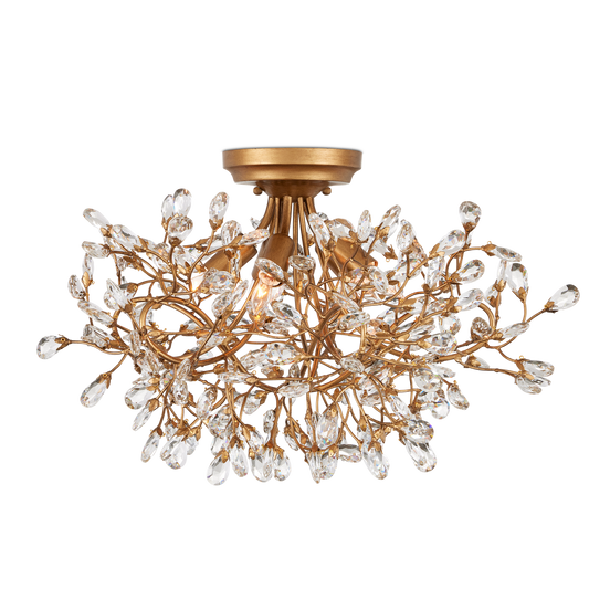 Currey & Co. Crystal Bud 24" 5-Light Semi-Flush Mount 9000-1123