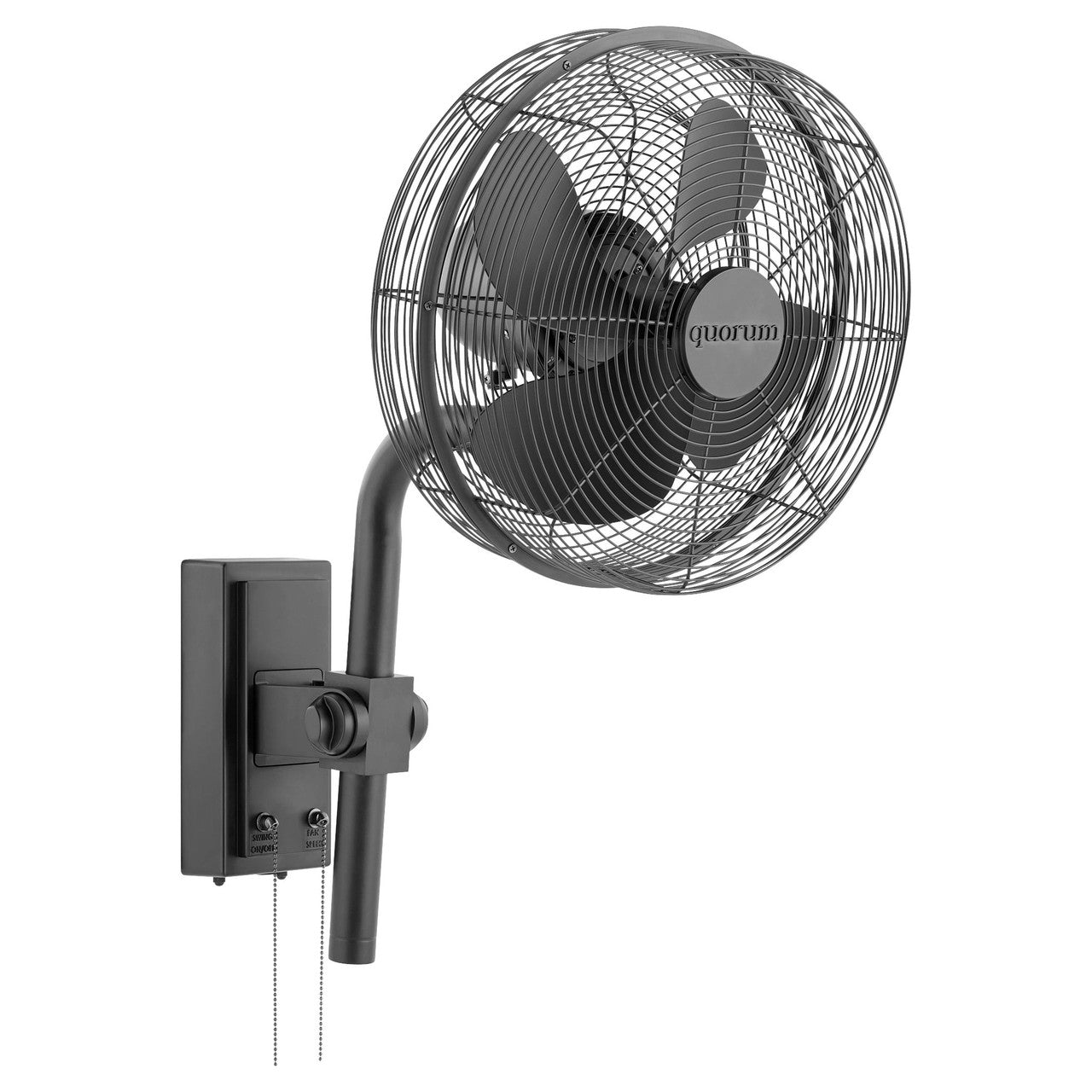 Quorum  Cyprus 13" Wall Fan - Matte Black 98134-59