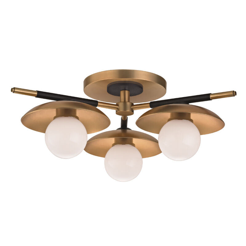 Hudson Valley Lighting Julien Semi Flush in Aged Brass 9823-AGB