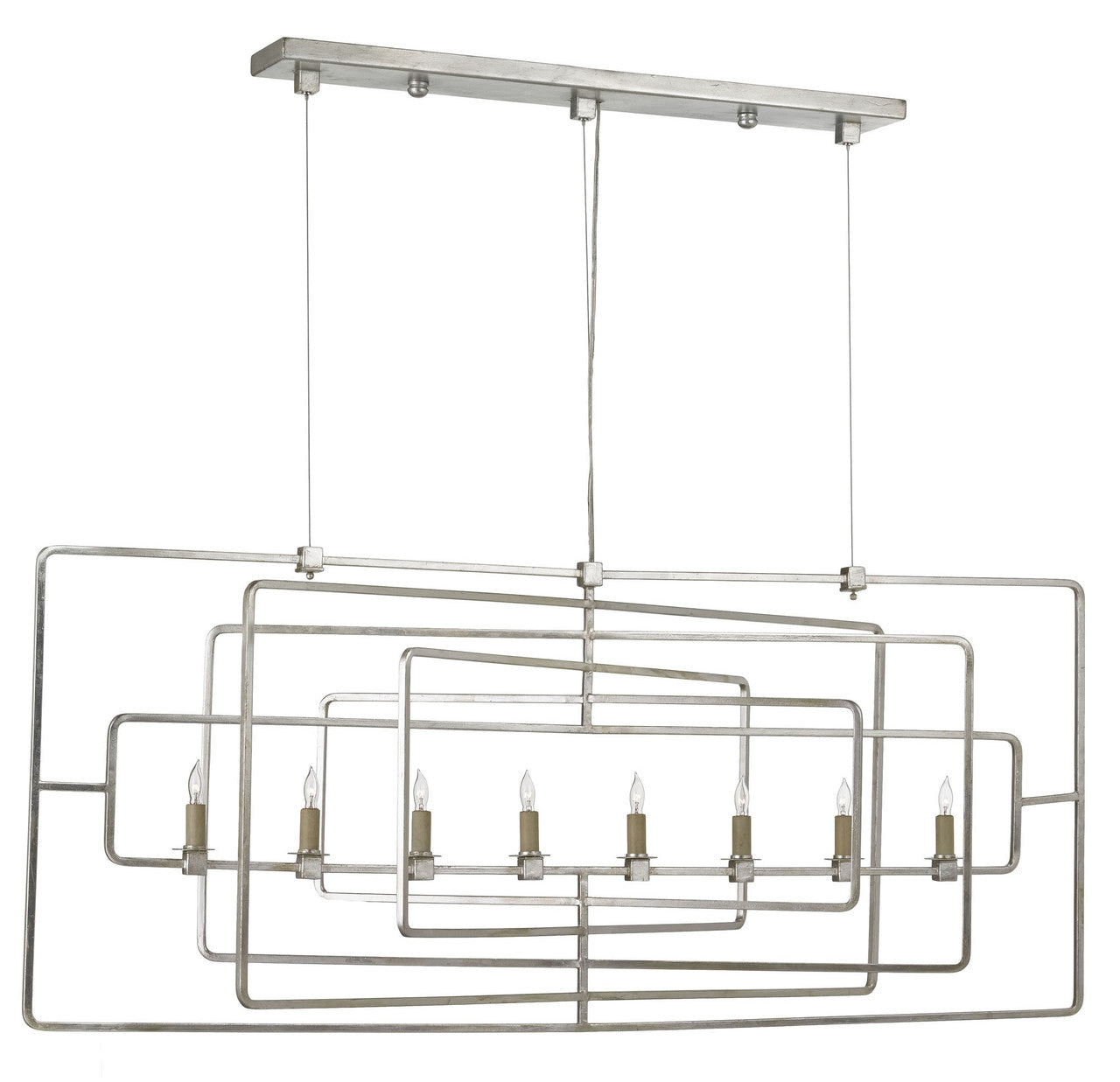 Currey & Co. Metro Silver Rectangular Chandelier 9836