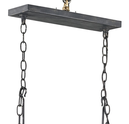 Currey & Co. Culpepper Black Rectangular Chandelier 9841