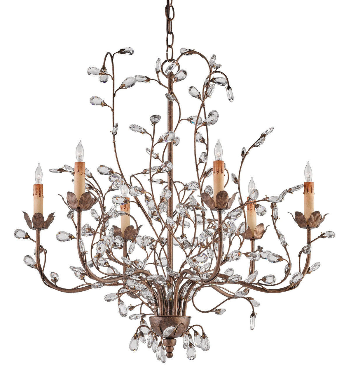 Currey & Co. Crystal Bud Cupertino Medium Chandelier 9882