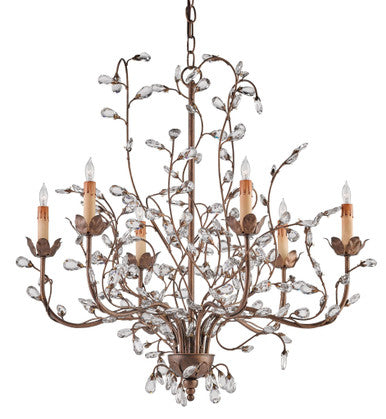 Currey & Co. Crystal Bud Medium Gold Chandelier 9882