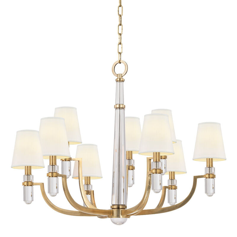 Hudson Valley Lighting Dayton Chandelier in Aged Brass 989-AGB-WS