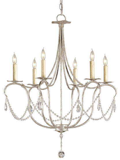 Currey & Co. Crystal Lights Silver Small Chandelier 9890