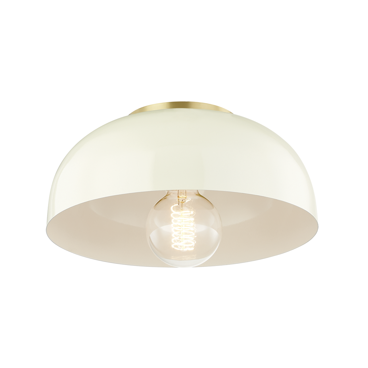 Mitzi 1 Light Flush Mount in Aged Brass/Cream H199501S-AGB/CR