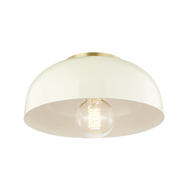 Mitzi 1 Light Flush Mount in Aged Brass/Cream H199501S-AGB/CR