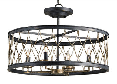 Currey & Co. Crisscross Black Semi-Flush Mount 9902