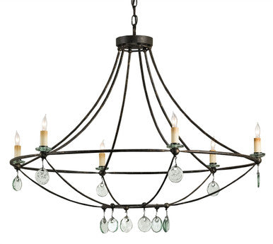 Currey & Co. Novella Large Black Chandelier 9921