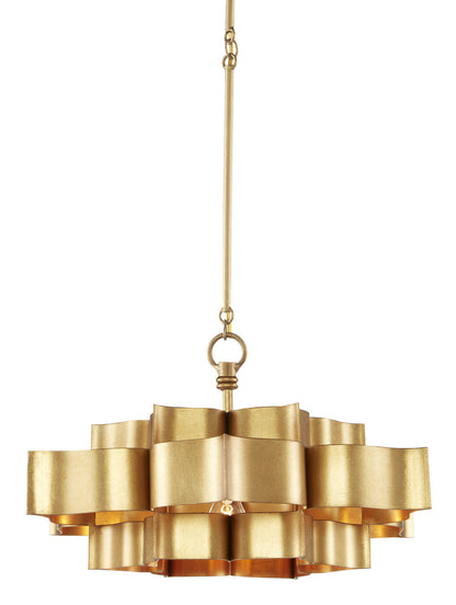 Currey & Co. Grand Lotus Small Gold Chandelier 9944