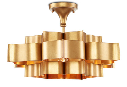 Currey & Co. Grand Lotus Small Gold Chandelier 9944