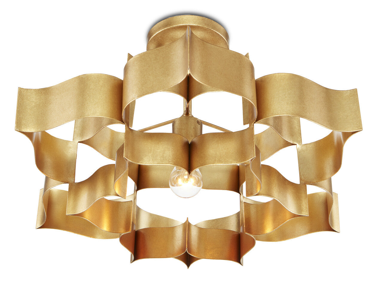 Currey & Co. Grand Lotus Small Gold Chandelier 9944