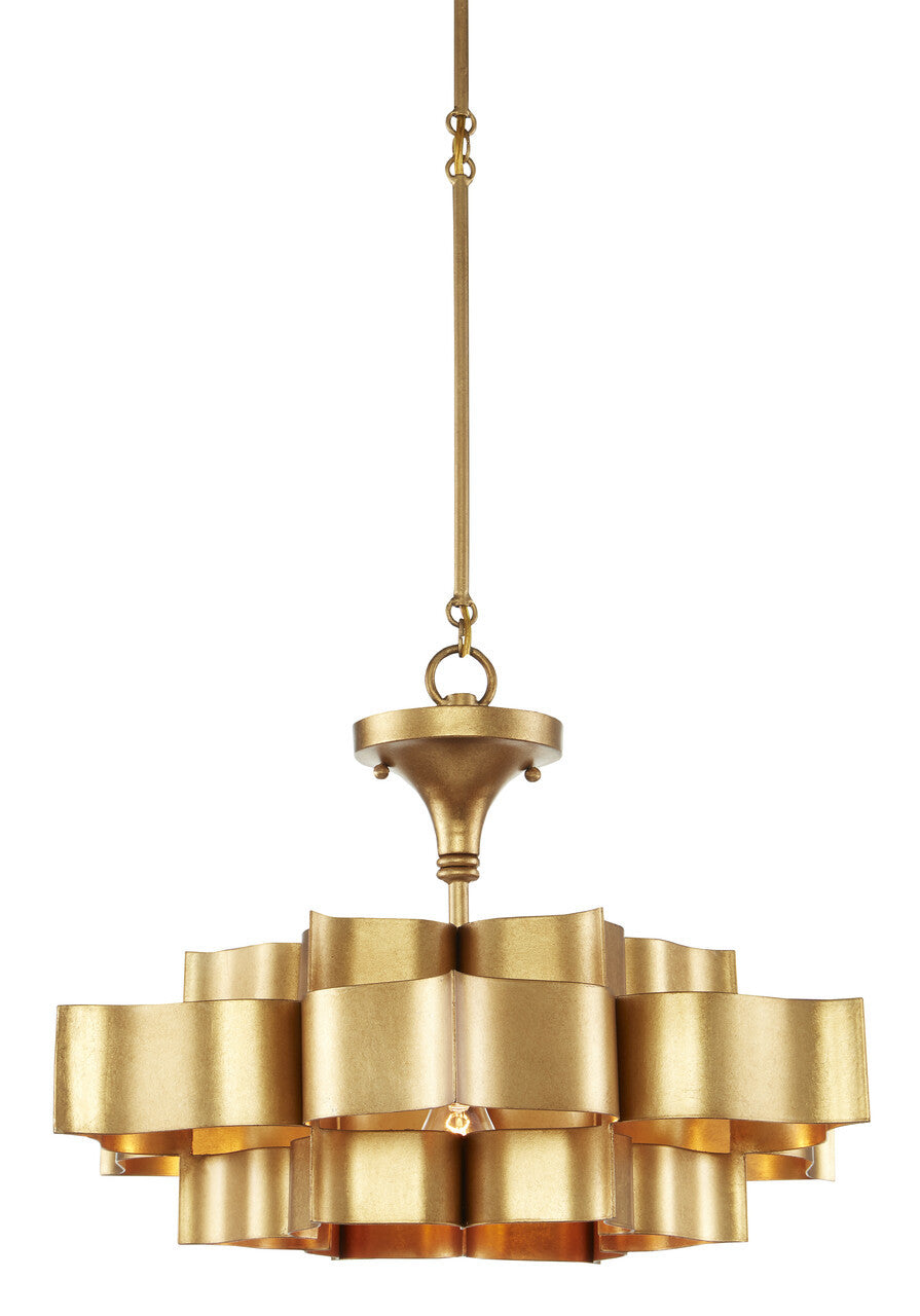 Currey & Co. Grand Lotus Gold Small Chandelier 9944