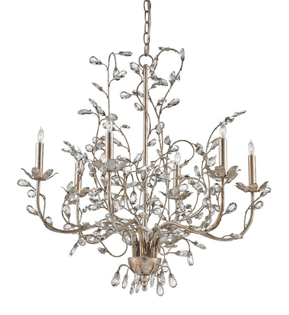 Currey & Co. Crystal Bud Medium Silver Chandelier 9973