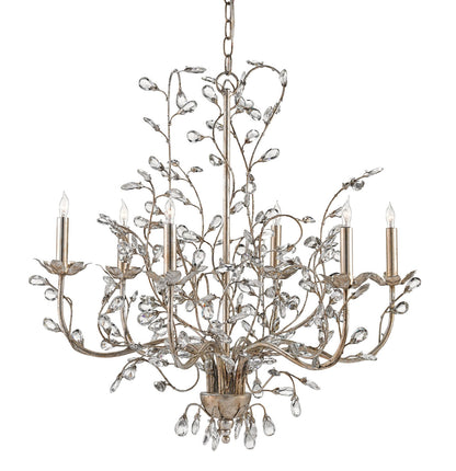 Currey & Co. Crystal Bud Silver Medium Chandelier 9973