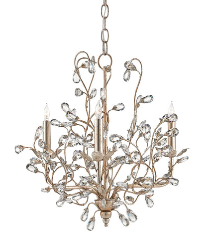 Currey & Co. Crystal Bud Silver Small Chandelier 9974