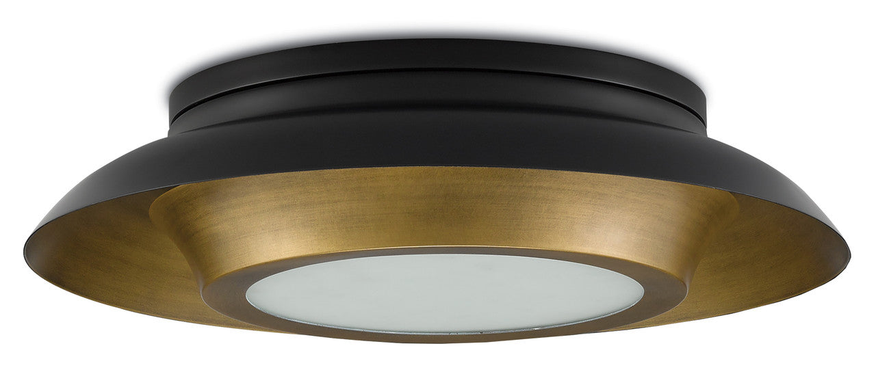 Currey & Co. Metaphor Black & Brass Flush Mount 9999-0045