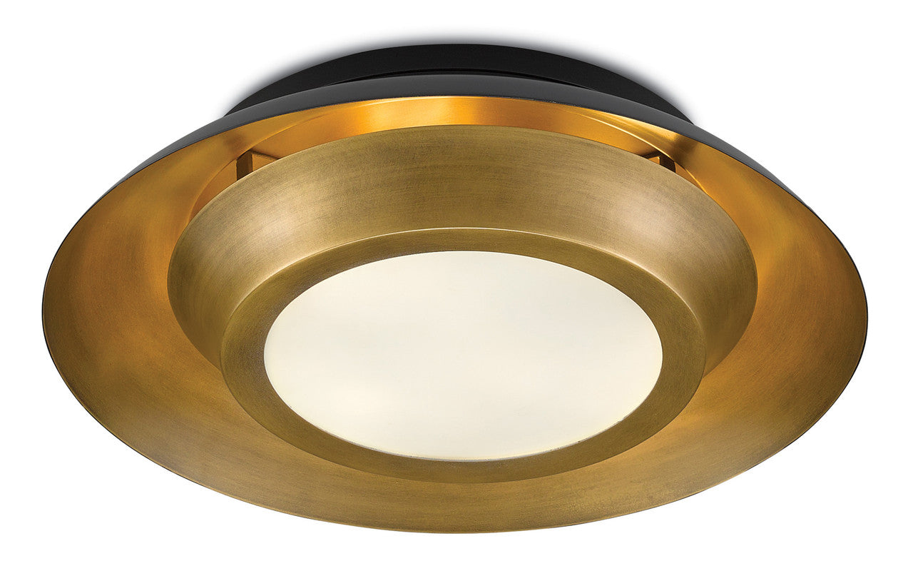 Currey & Co. Metaphor Black & Brass Flush Mount 9999-0045