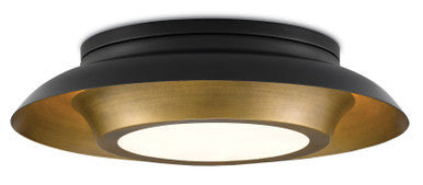 Currey & Co. Metaphor Black & Brass Flush Mount 9999-0045