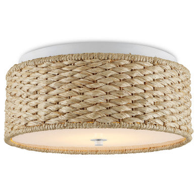 Currey & Co. Colchester Raffia Flush Mount 9999-0056