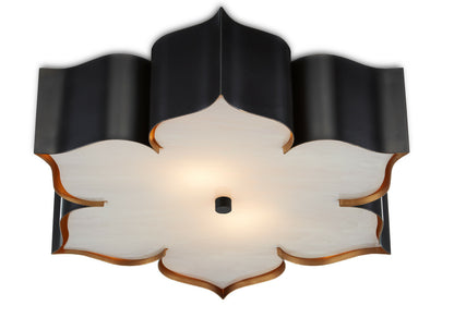 Currey & Co. Grand Lotus Black Flush Mount 9999-0060