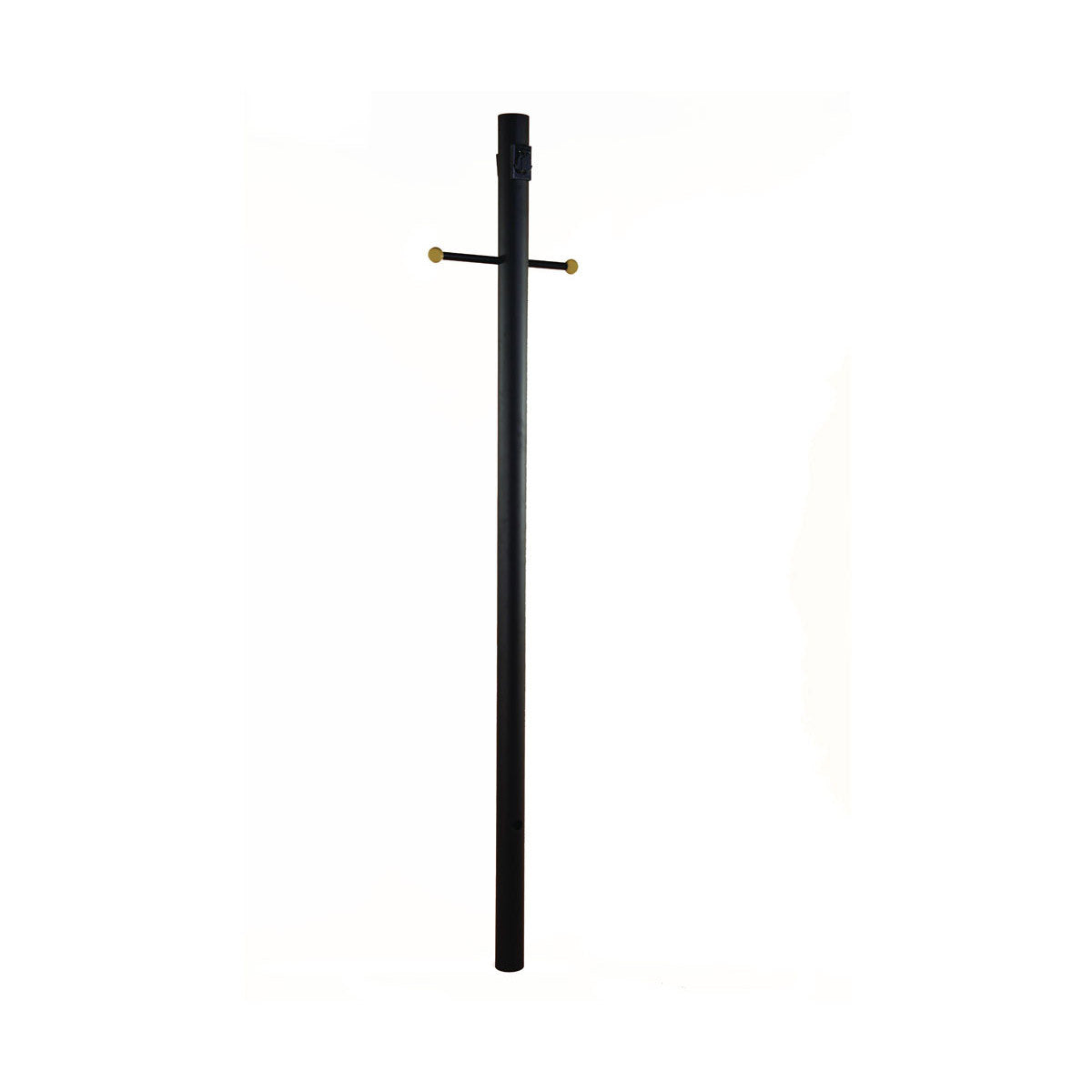 Acclaim Lighting 7-ft Black Direct Burial Post With Photocell, Outlet And Cross Arm in Matte Black 99BK